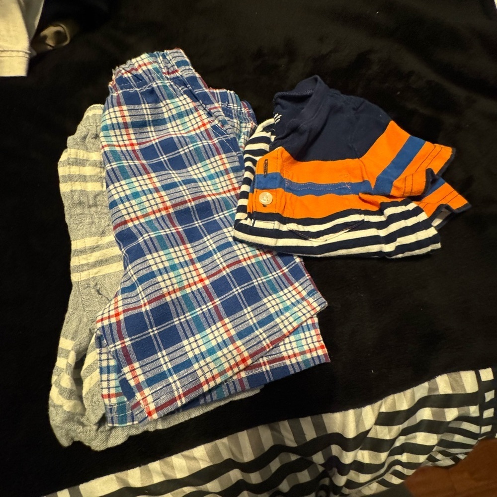 Boys Striped Bundle!  (2) Striped & Plaid Shirts + (1) Striped Polo. 24 Months. - Picture 2 of 8
